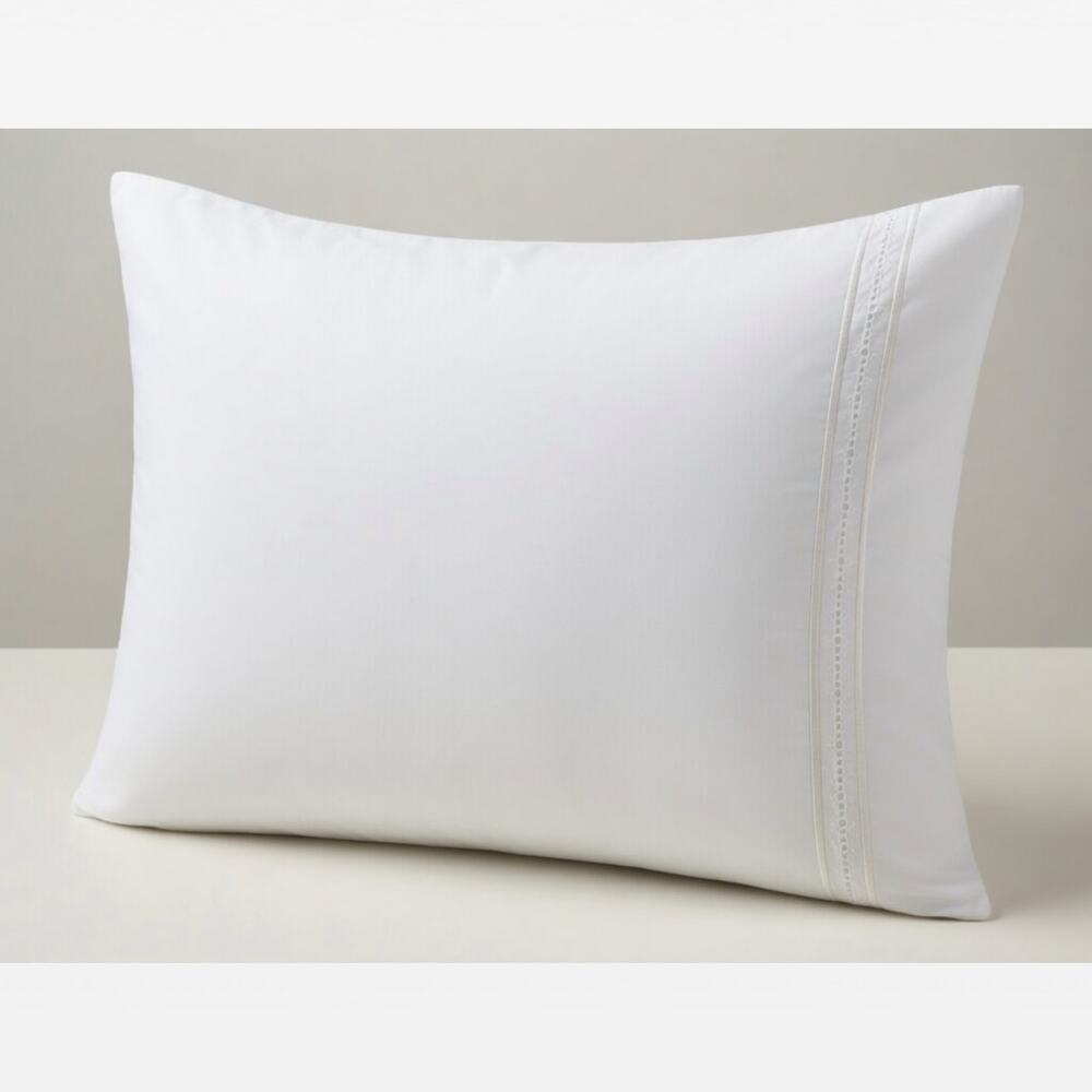 Dea Italian White Standard Pillow Case Twin Size Quiet Luxury Minimalist 20X30